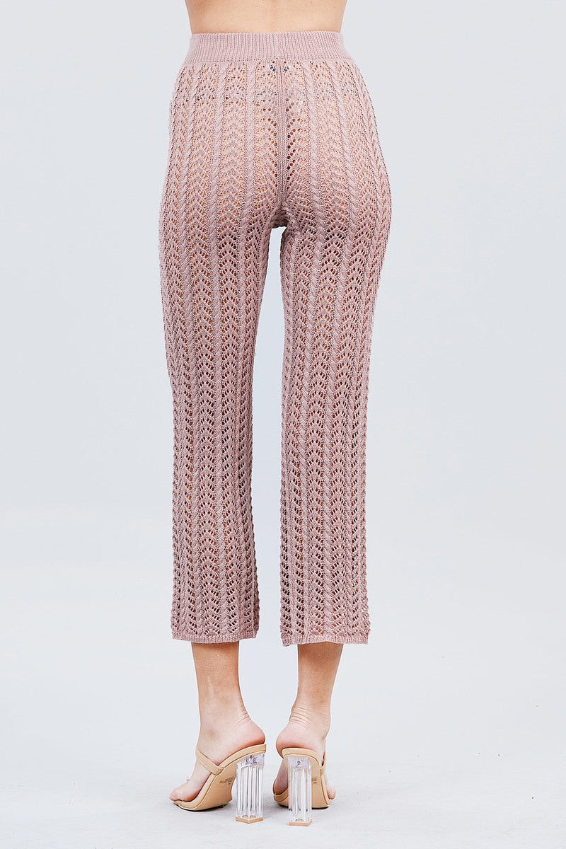 Flare Long Fishnet Sweater Pants product image