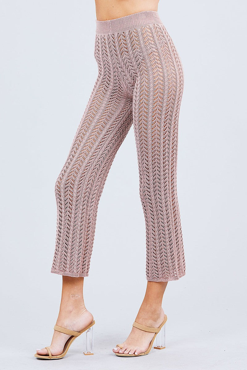 Flare Long Fishnet Sweater Pants product image