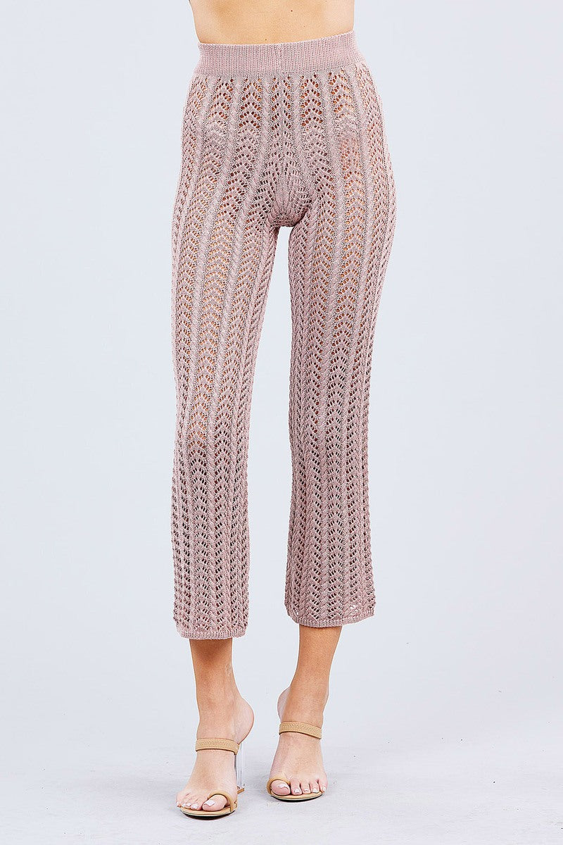Flare Long Fishnet Sweater Pants product image