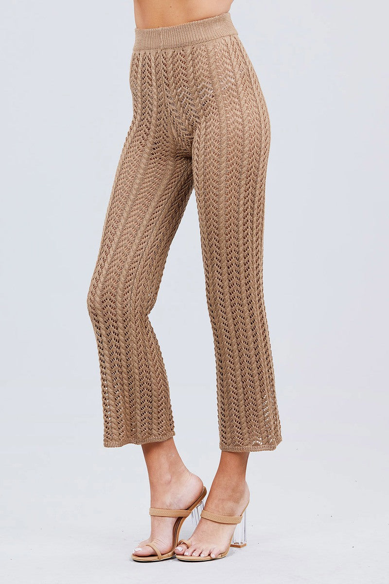 Flare Long Fishnet Sweater Pants product image