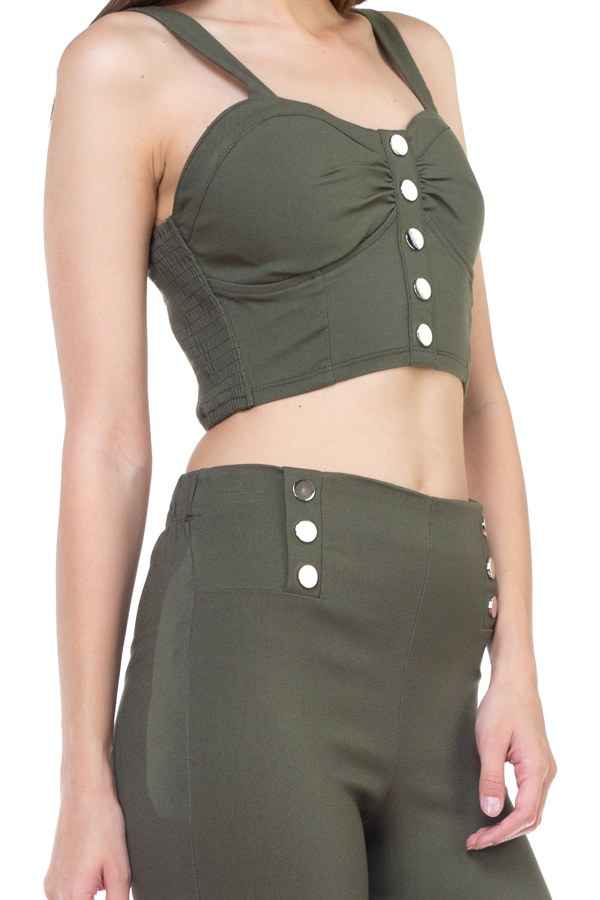 Sweetheart Button Down Crop Top Sweetheart Button Down Crop Top