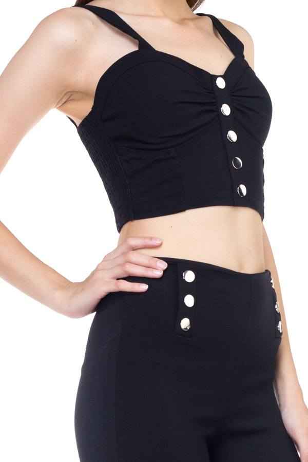 Sweetheart Button Down Crop Top Sweetheart Button Down Crop Top