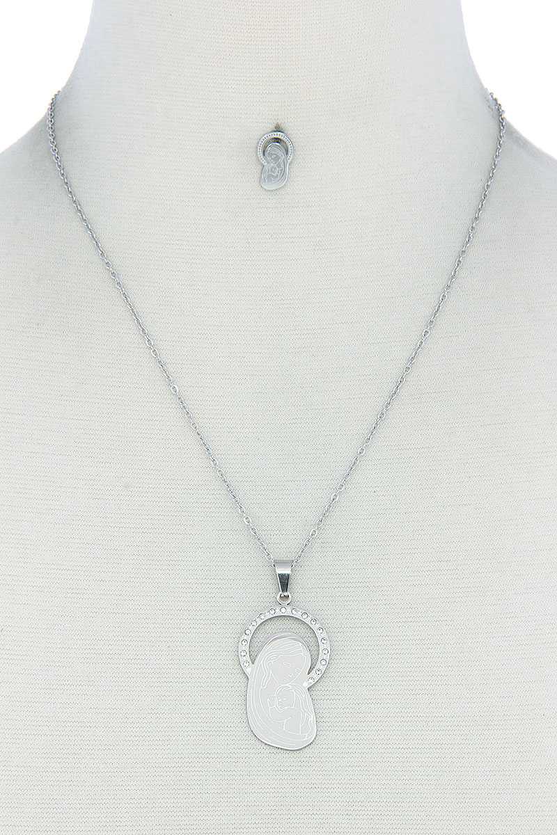 Fashion Stylish Mary Pendant Necklace And Earring Set product image