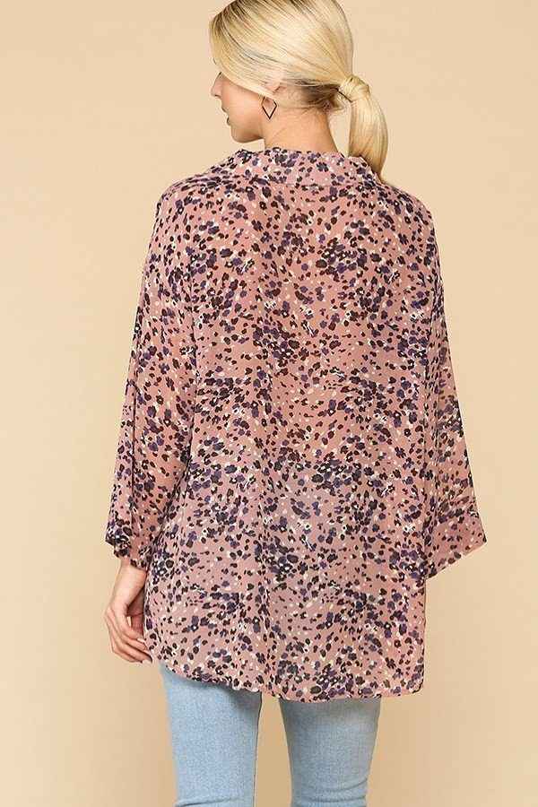 Animal Print Button Down Lapel Collar Shirt With Chest Pocket Animal Print Button Down Lapel Collar Shirt With Chest Pocket