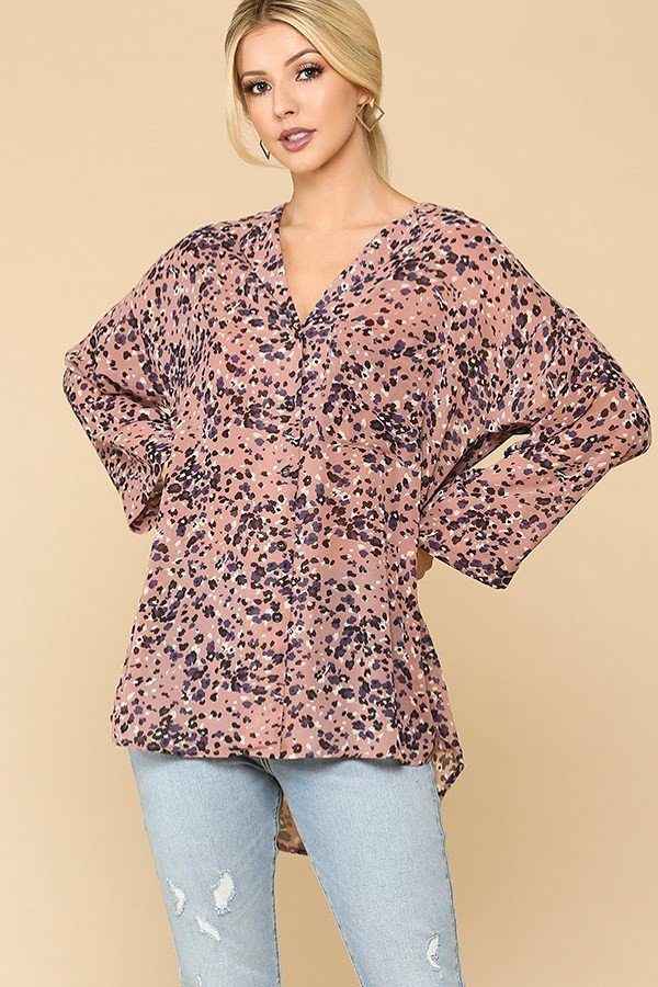 Animal Print Button Down Lapel Collar Shirt With Chest Pocket Animal Print Button Down Lapel Collar Shirt With Chest Pocket