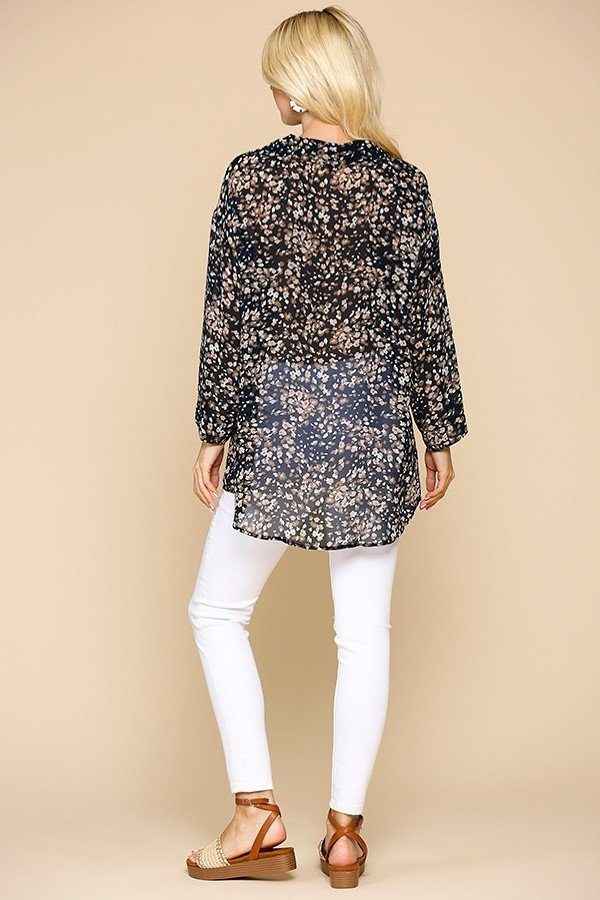 Animal Print Button Down Lapel Collar Shirt With Chest Pocket Animal Print Button Down Lapel Collar Shirt With Chest Pocket