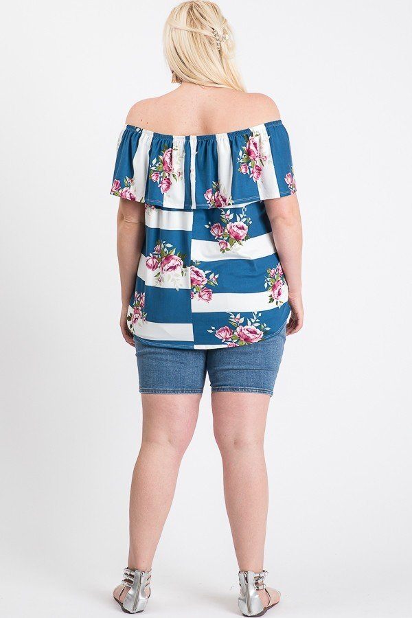 Off Shoulder Ruffled Front Tie Top product image