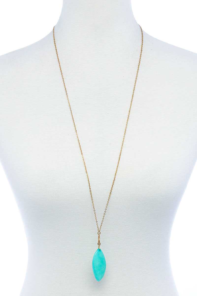 Fashion Oval Stone Pendant Long Necklace product image