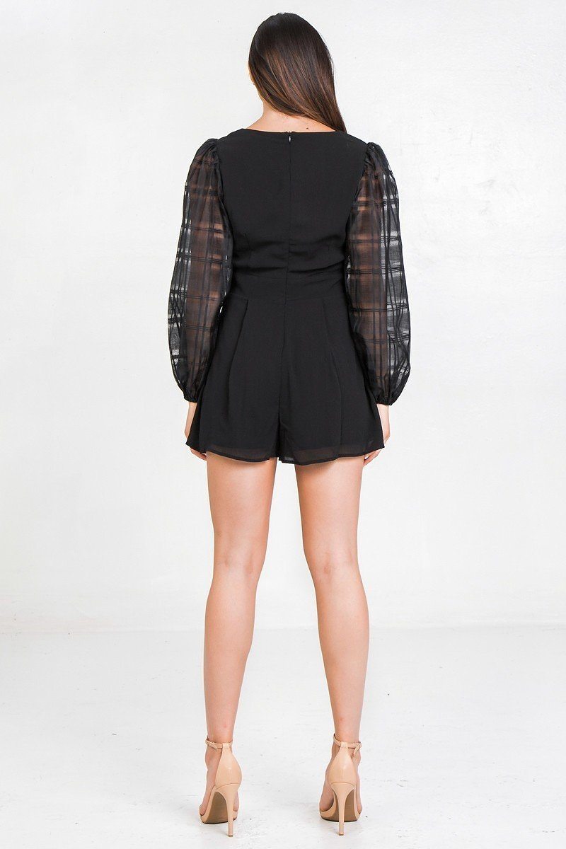 V Neckline Solid Romper product image