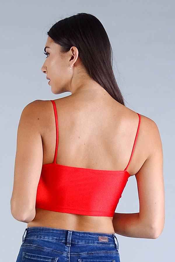 Sexy Spaghetti Strap Darted Under Bust Crop Top Sexy Spaghetti Strap Darted Under Bust Crop Top