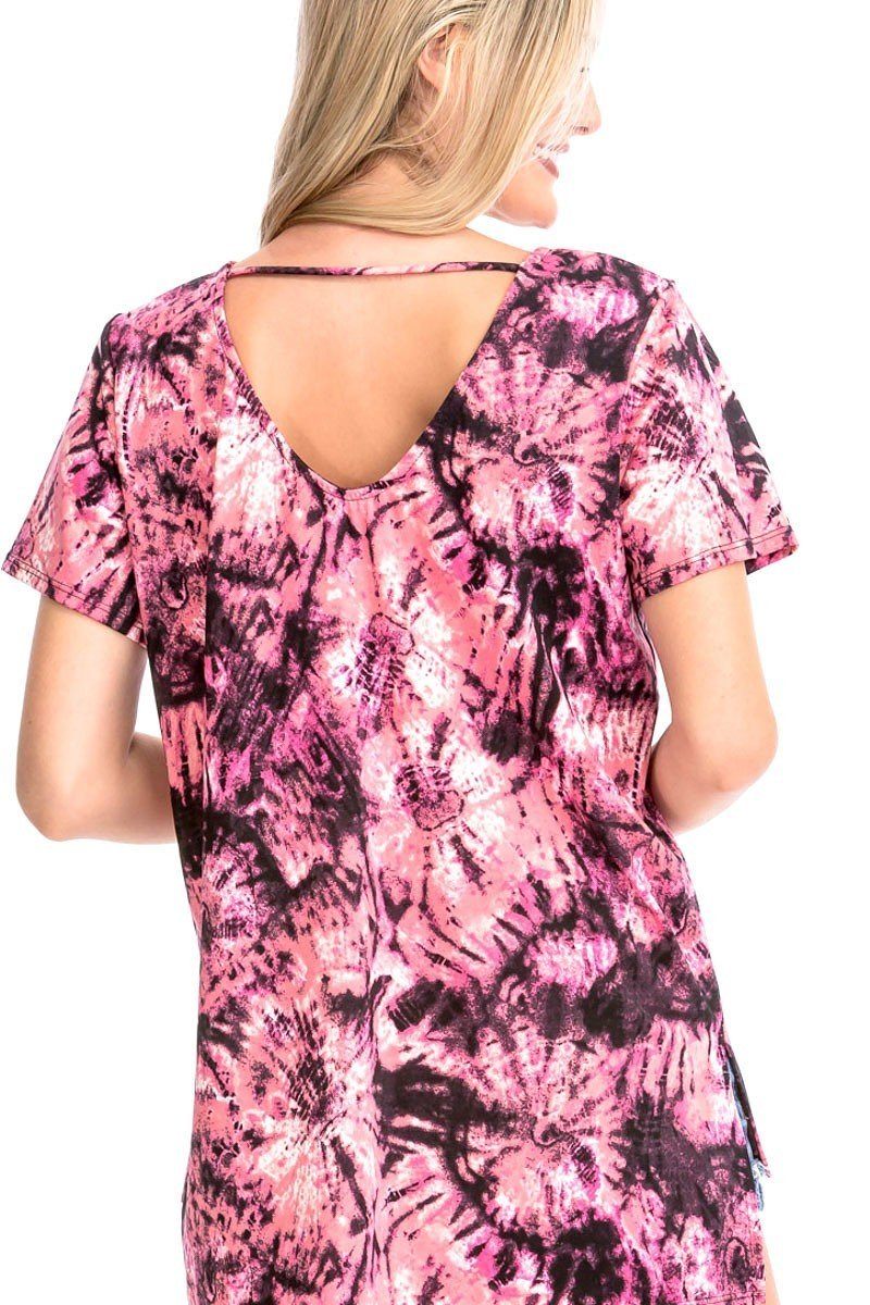 Tie Dye Print Short Sleeve Top product image