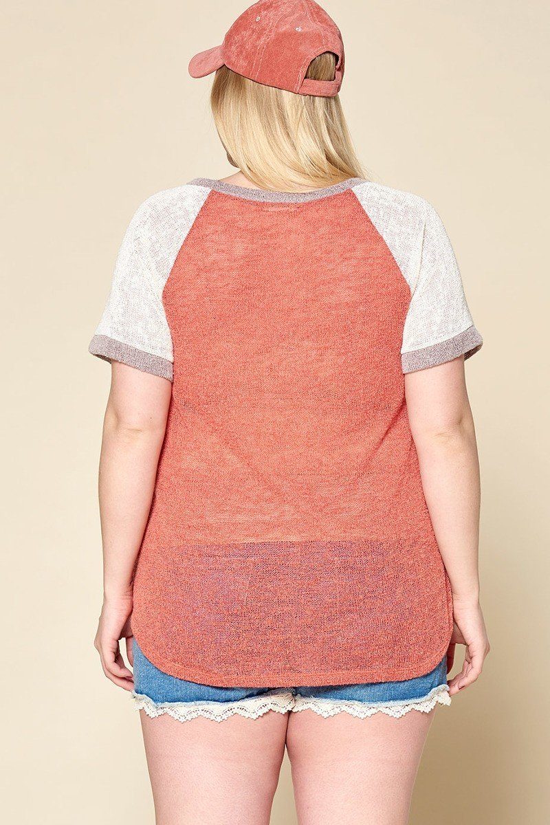 Color-blocked Sweater Knit Top product image