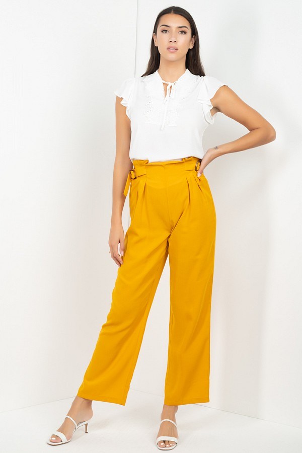 High Waist Paperbag Wide Pants product image
