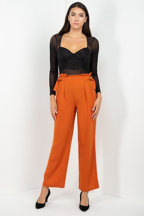 High Waist Paperbag Wide Pants product image