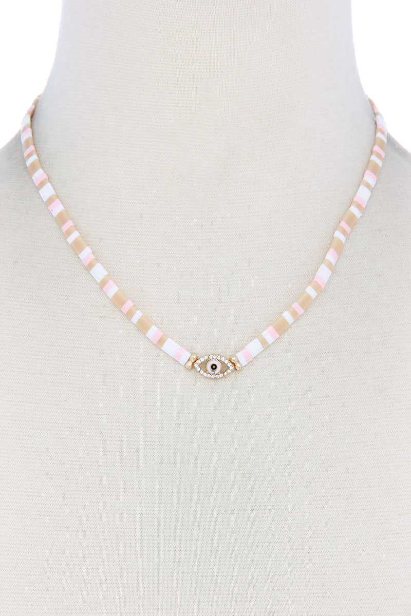 Evil Eye Charm Color Block Necklace product image