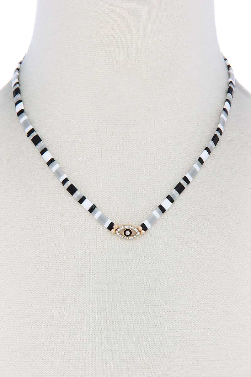 Evil Eye Charm Color Block Necklace product image