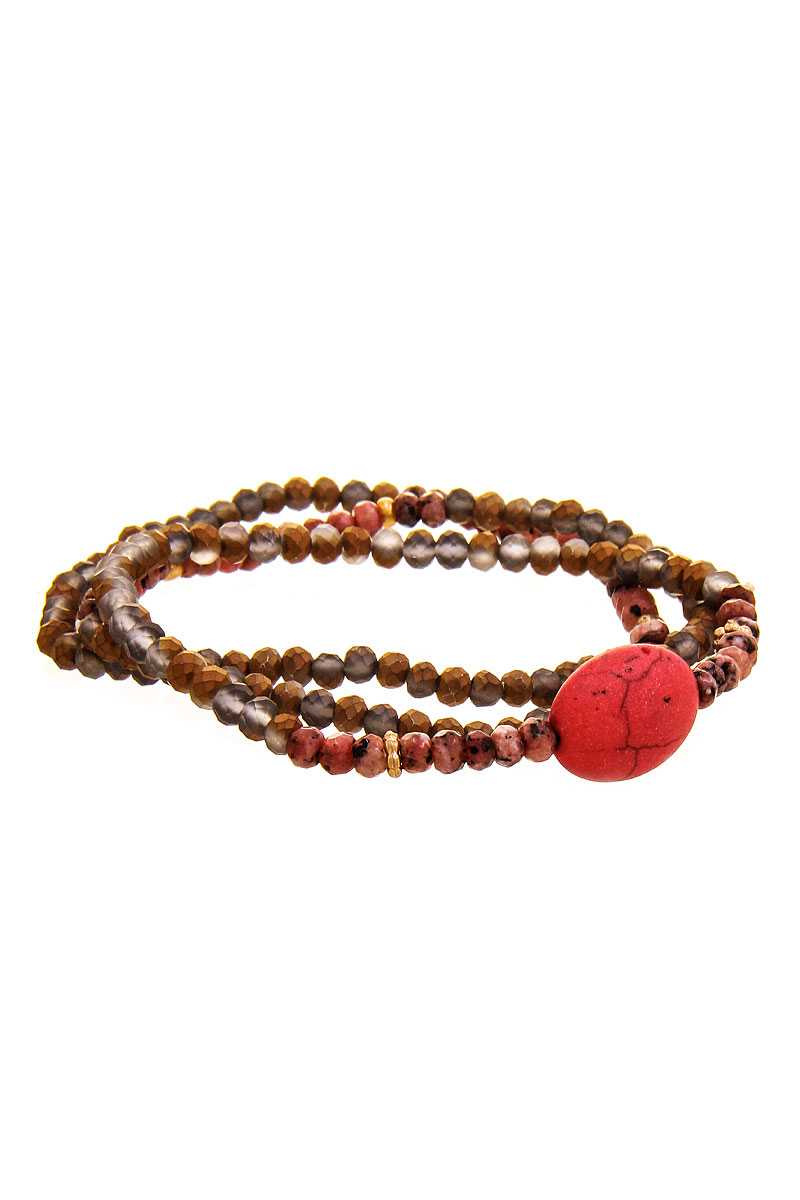 Triple Simple Multi Bead Link Oval Bracelet product image