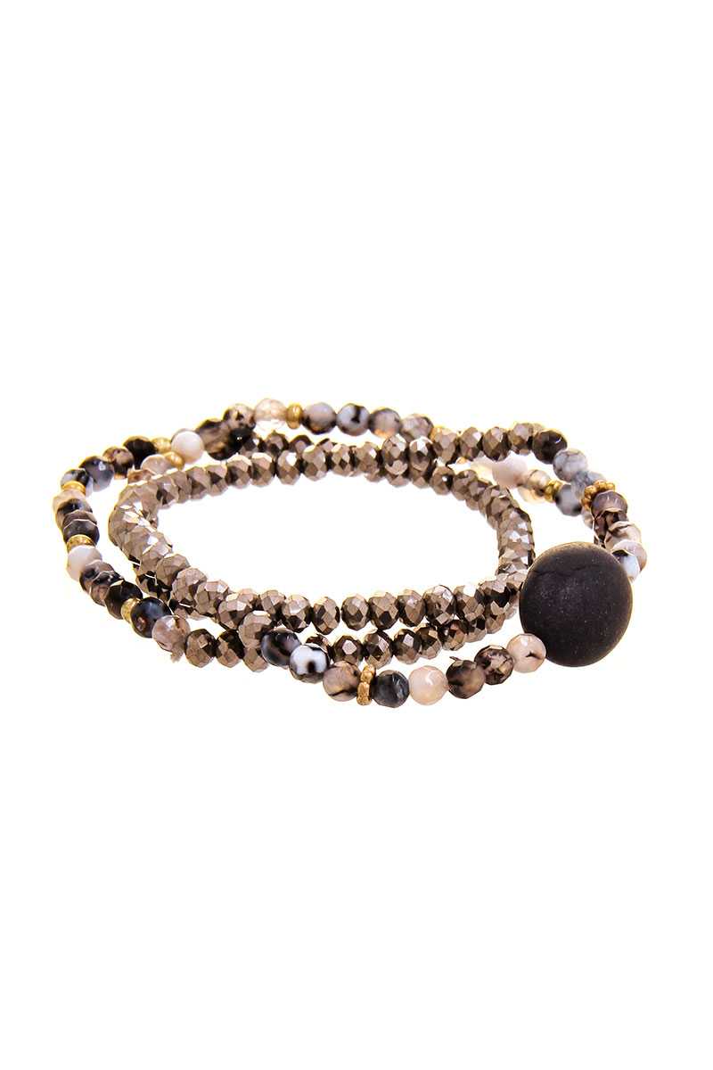 Triple Simple Multi Bead Link Oval Bracelet product image