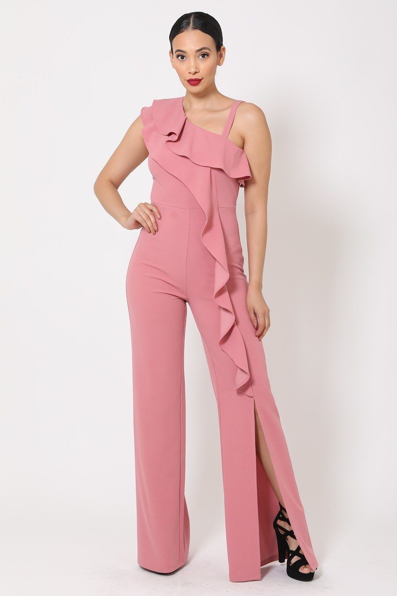 One Shoulder Ruffle Jumpsuit product image