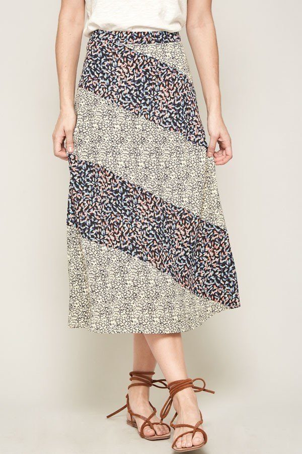 A Floral-print Woven Midi Skirt product image