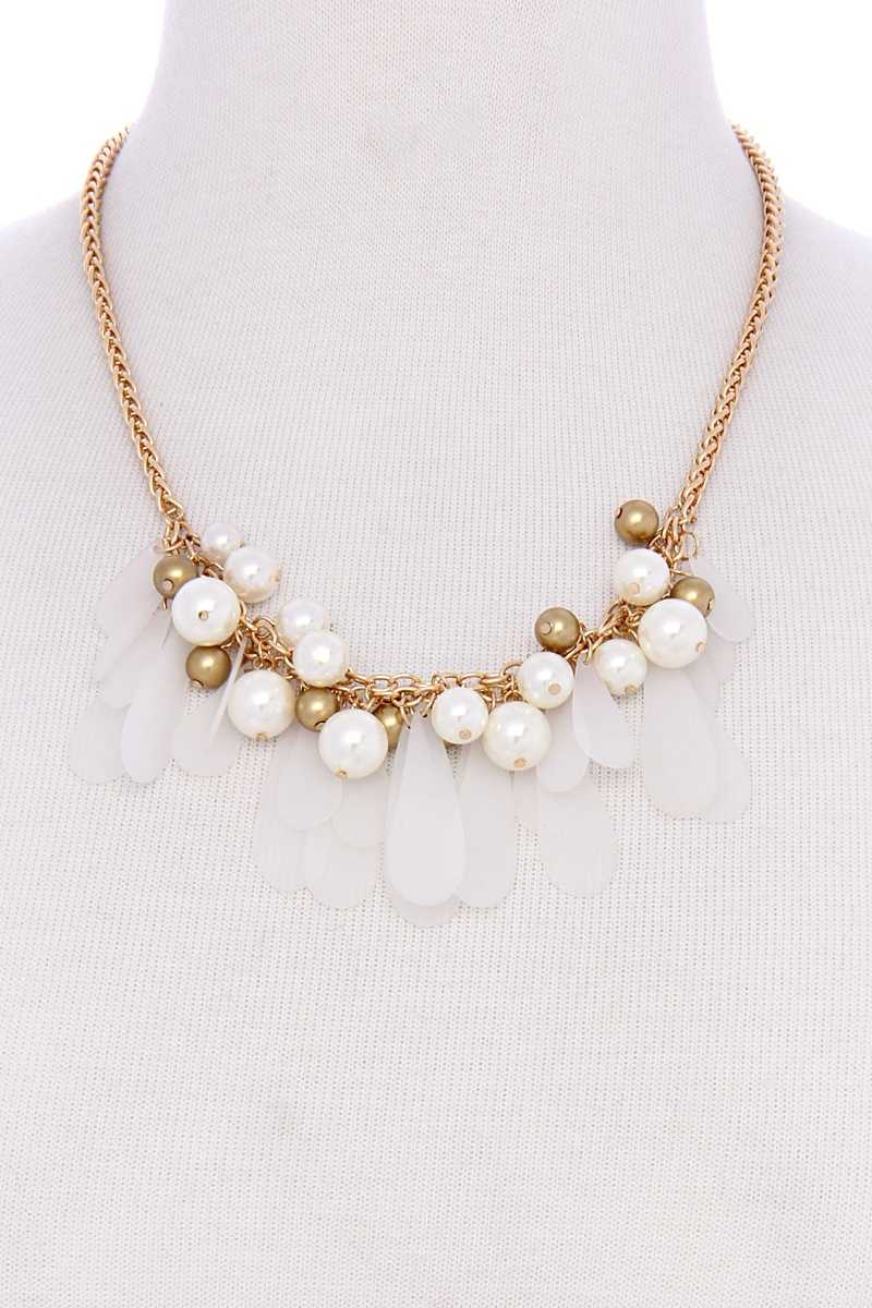 Black And Gold Balls With Tassel Statement Necklace product image