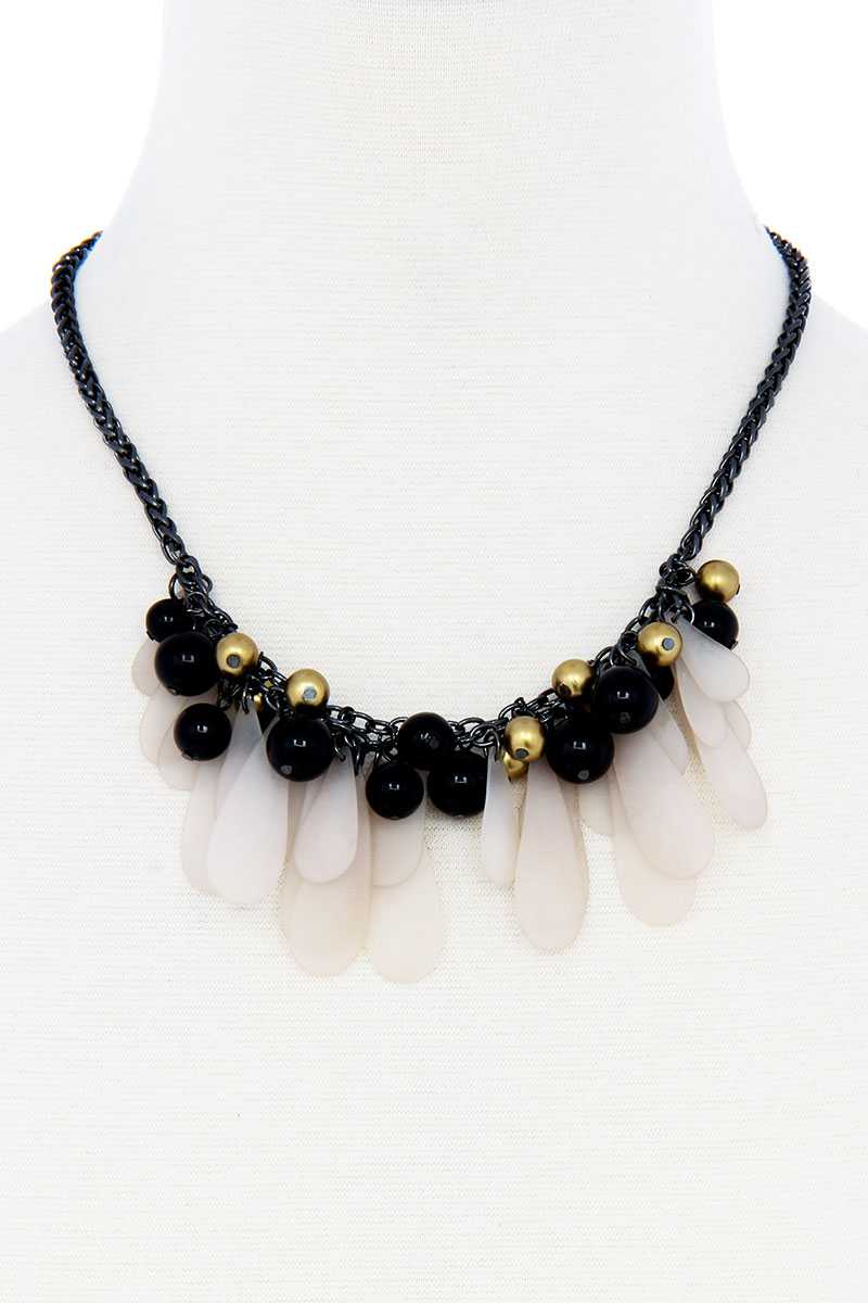 Black And Gold Balls With Tassel Statement Necklace product image