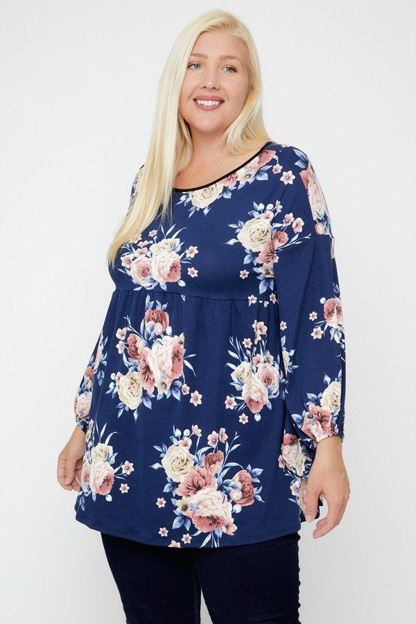 Floral, Bubble Sleeve Tunic product image