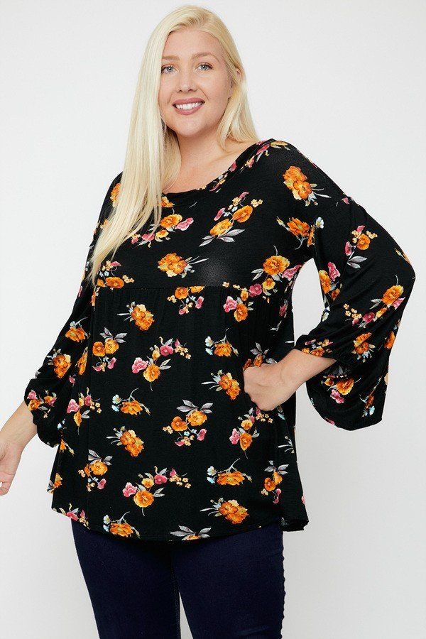 Floral, Bubble Sleeve Tunic product image