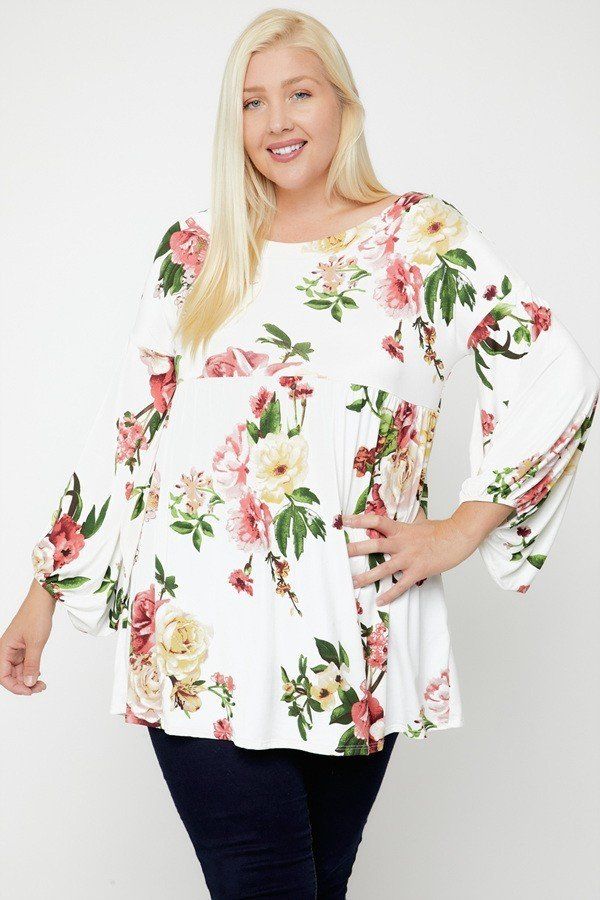 Floral, Bubble Sleeve Tunic product image