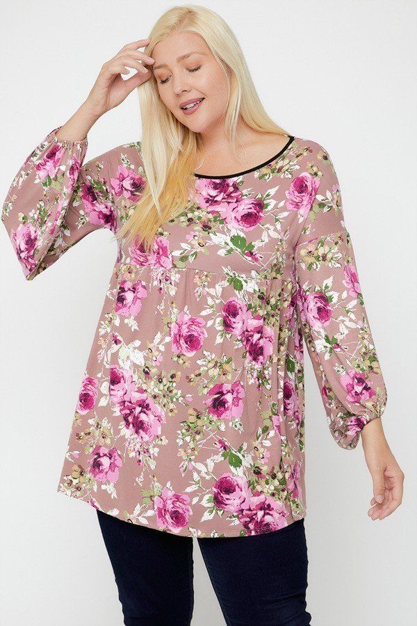 Floral, Bubble Sleeve Tunic product image