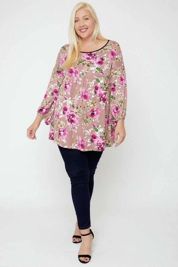 Floral, Bubble Sleeve Tunic product image