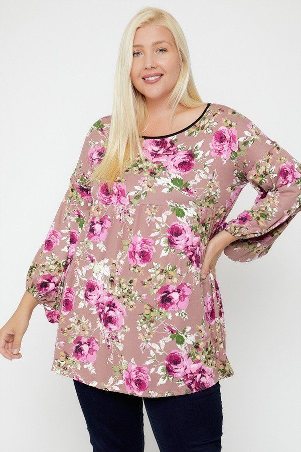 Floral, Bubble Sleeve Tunic product image