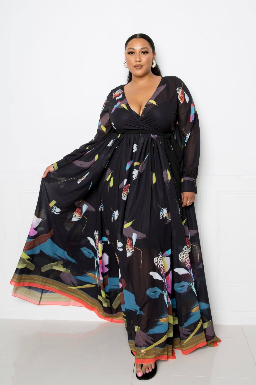Tropical Print Maxi Dress product image