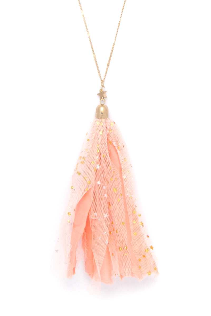 Metallic Stars Tulle Tassel Necklace product image