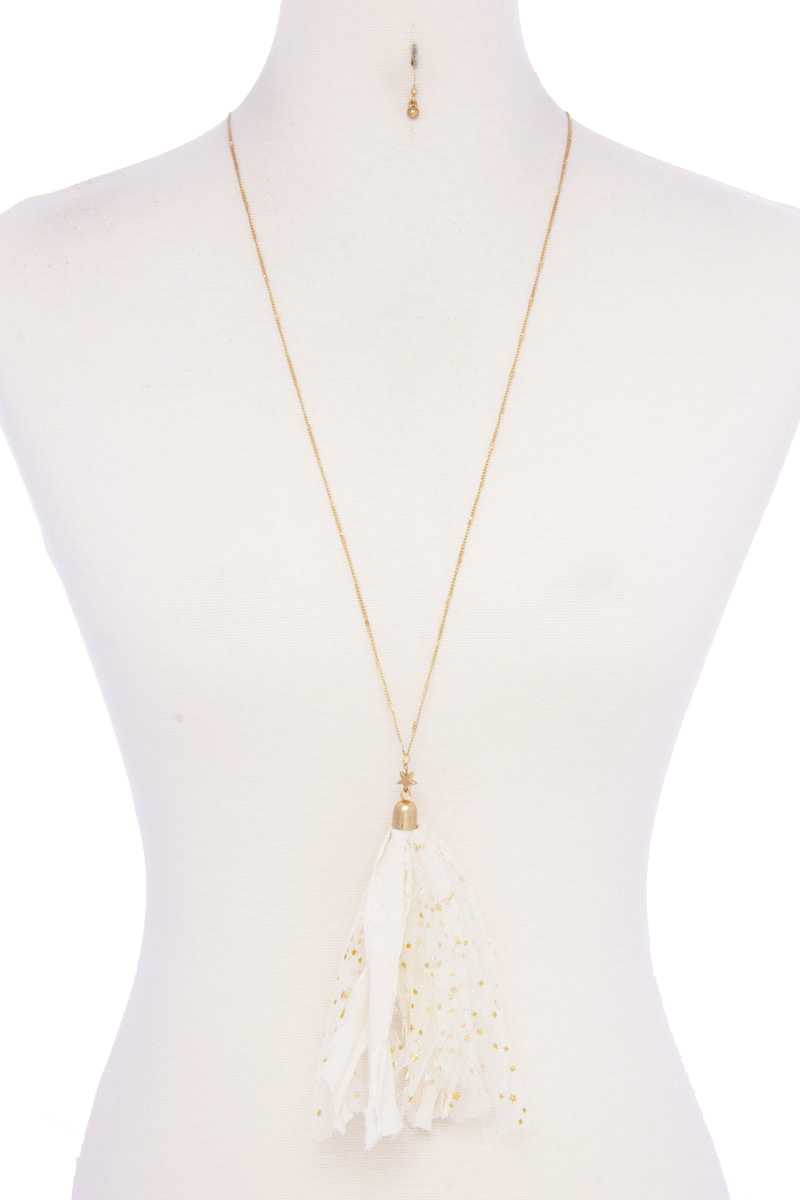 Metallic Stars Tulle Tassel Necklace product image