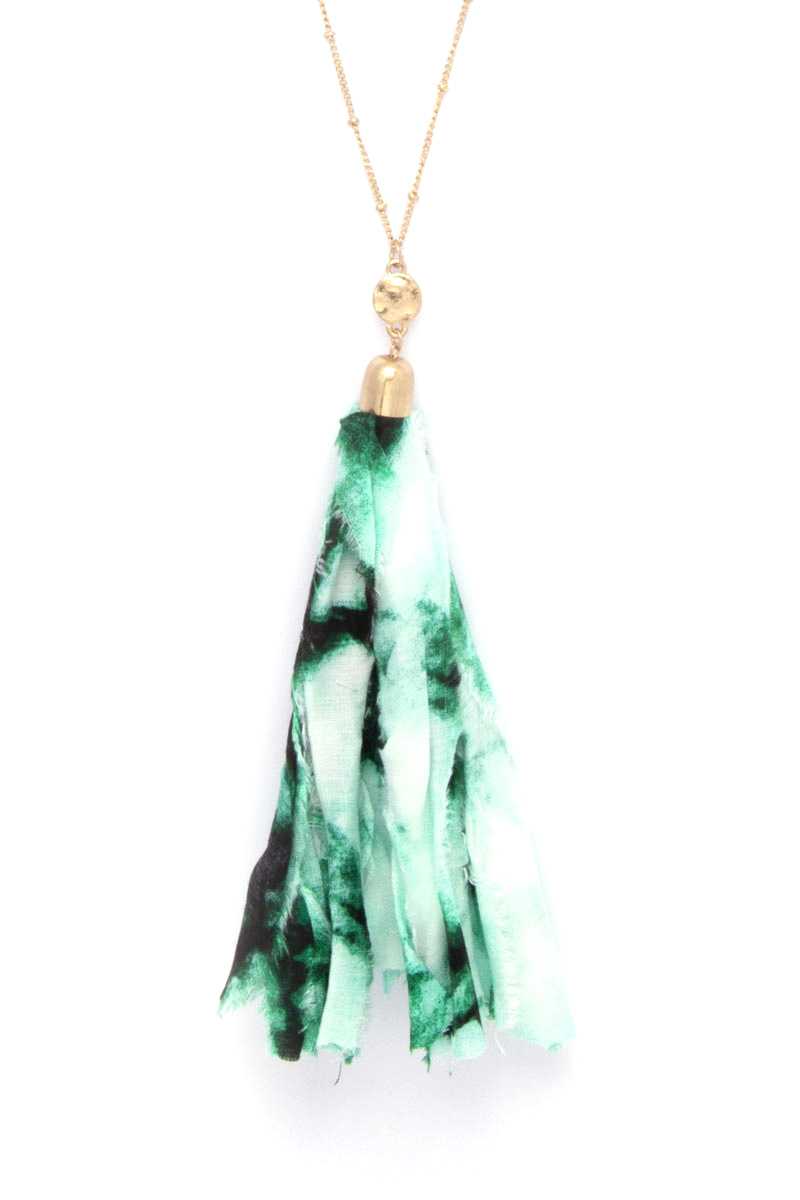 Tye Dye Fabric Tassel Necklace product image