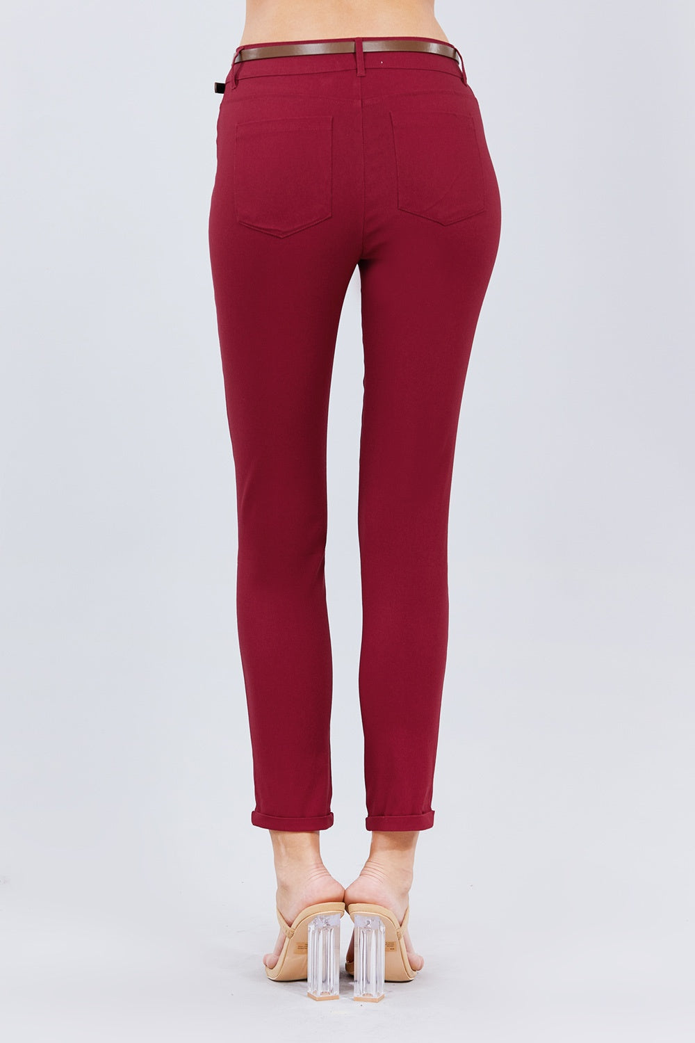 Belted Textured Long Pants product image