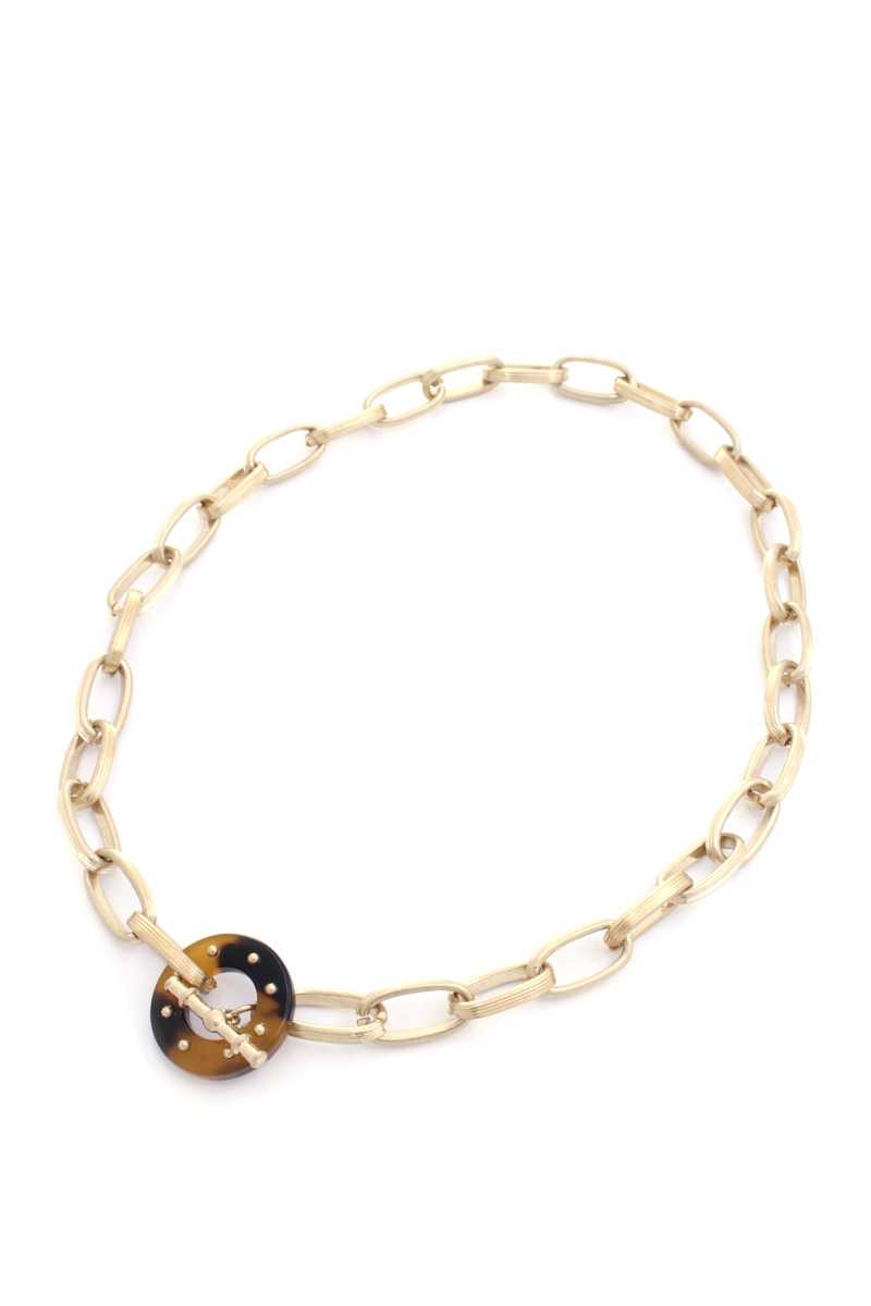 Acetate Ring Oval Link Toggle Clasp Necklace product image