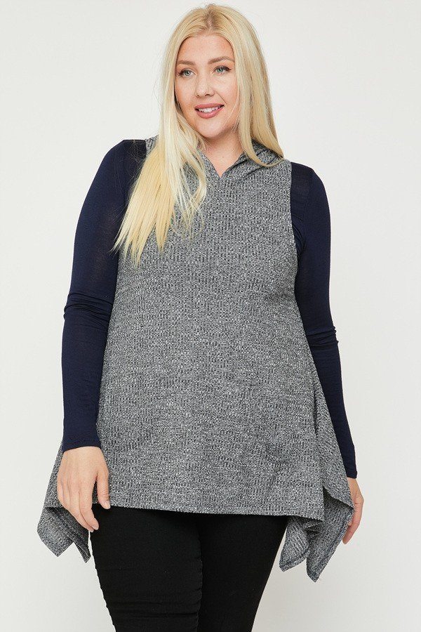 Plus Size Two Tone Knit, Sleeveless Top product image