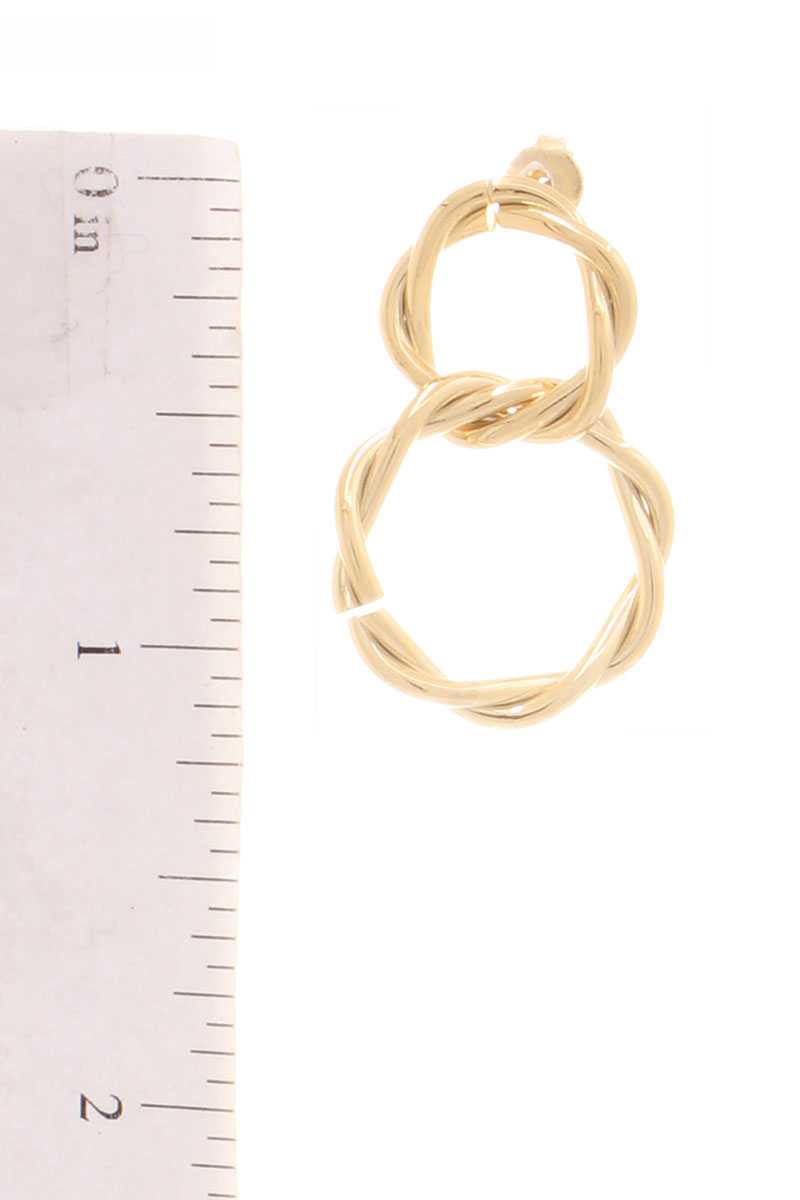 Secret Box Double Twist Metal Dangle Stud Earring product image