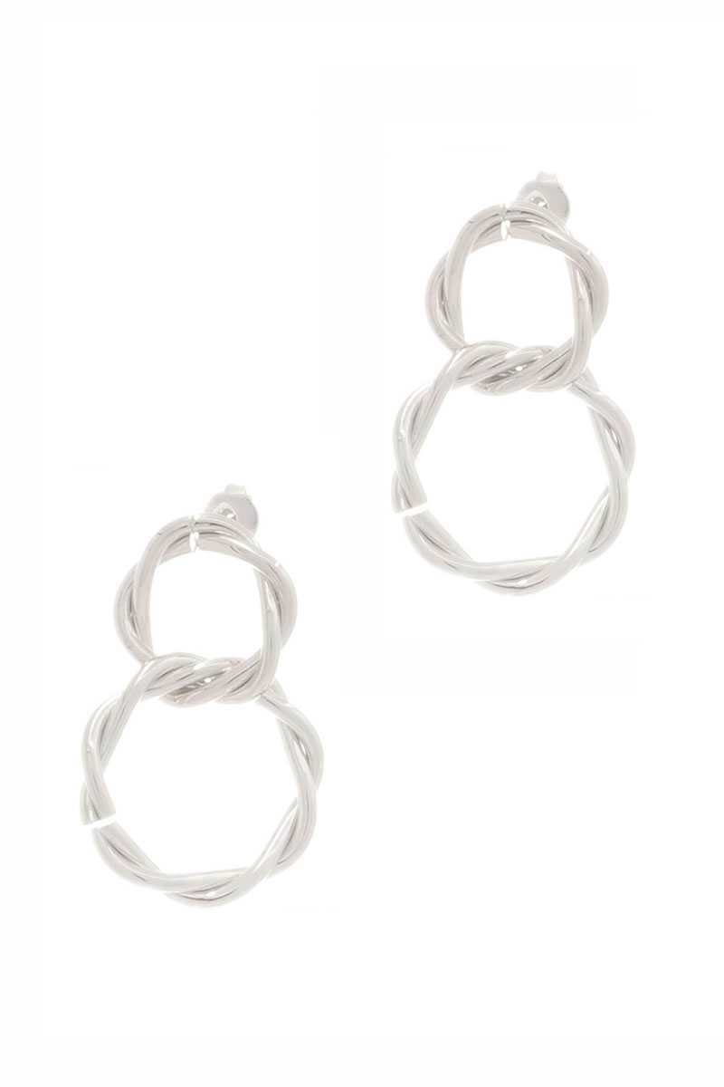 Secret Box Double Twist Metal Dangle Stud Earring product image