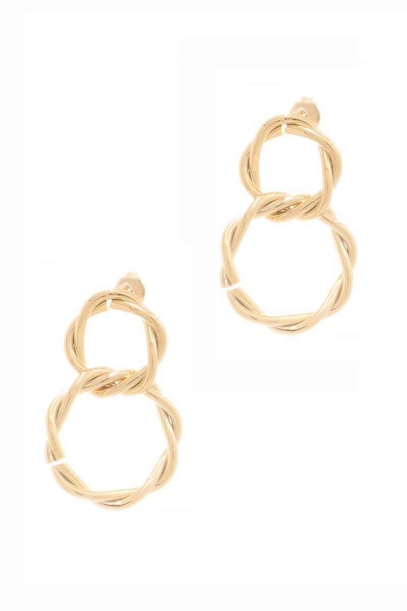 Secret Box Double Twist Metal Dangle Stud Earring product image