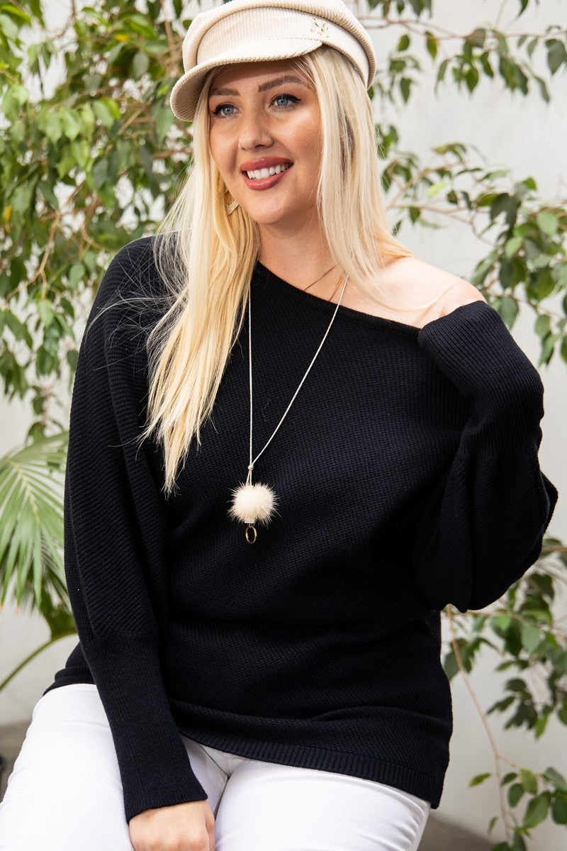 Round Neck Long Sleeve Solid Sweater product image