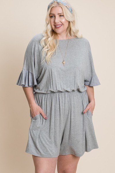 Plus Size Solid Rayon Modal Mini Romper product image