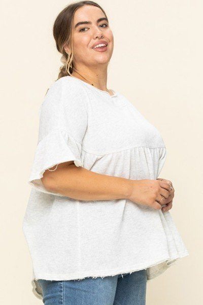 Solid French Pullover Terry Woven Top product image