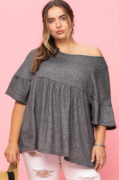 Solid French Pullover Terry Woven Top product image