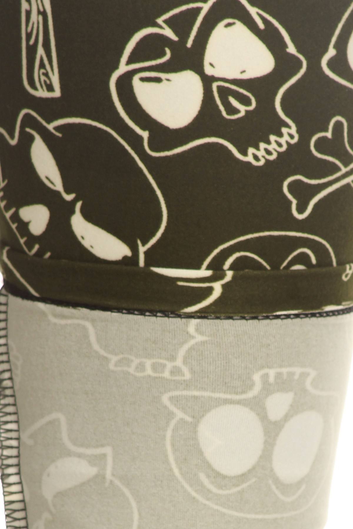 Skulls And Bones Graphic Printed Knit Legging With Elastic Waist Detail. High Waist Fit. product image