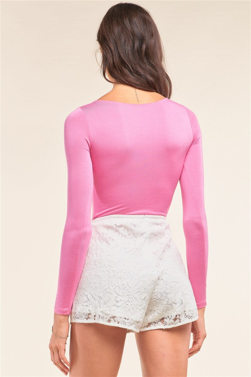 Plain Tight Fit Long Sleeve Round Neck Bodysuit product image