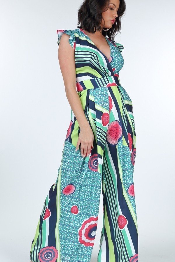 Ruffle Sleeve Surplice Jumpsuit product image