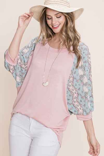 Solid French Terry Fashion Top Solid French Terry Fashion Top
